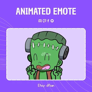 Animated Frankenstein Hype Emote: Twitch, Discord, YouTube, Facebook
