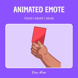 Emote animé carton rouge, emote dessin animé drôle, emote mignon pour streamer, prêt à l'emploi