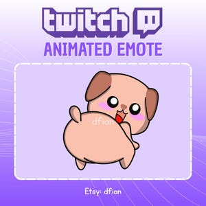 Animated Twitch Emotes | Twerk Dog Emote - Cute Dog Emotes - For Streamers - Instant Download / Ready to Use (transparent)
