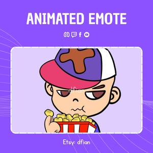 Animated Popcorn Emote, Cute Emote, Funny Emote, Emote GIF, Cartoon Emote For Streamers - Ready to Use for Twitch Discord Youtube Facebook