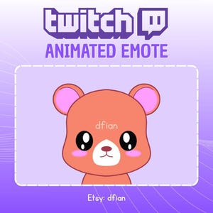 Animated Chibi Bear Nodding Emote - Cute Kawaii Twitch Emote - Animated Discord Emote - Instant Download GIF for Streamers