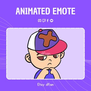 Animated Shy Boy Emote, Cute Emote, Funny Emote, Emote GIF, Cartoon Emote For Streamers - Ready to Use for Twitch Discord Youtube Facebook