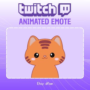 Animated Emote Chibi Brown Cat Nodding His Head - Cute Cartoon Emote - Kawaii Emote - Instant Download Emotes for Streaming - Ready to Use