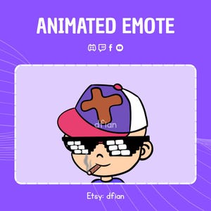 Animated Boy Smoke Emote, Cute Emote, Funny Emote, Emote GIF, Cartoon Emote For Streamers - Ready to Use for Twitch Discord Youtube Facebook
