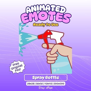 Emote animata con flacone spray: GIF divertente per Twitch, Discord e Kick Streamer (download immediato)