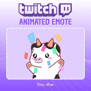 Animated Hype Cow Emote - Cute Kawaii Chibi Cow GIF for Twitch & Discord - Funny Streamer Animated Emote - Instant Download Streaming Emotes