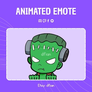 Animated Frankenstein Lurk Emote: Twitch, Discord, YouTube, Facebook