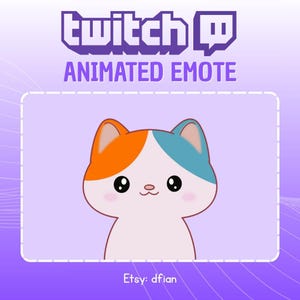 Animated Emote Chibi Cat is Nodding His Head - Cute Cartoon Emote - Kawaii Emote - Instant Download Emotes for Streaming - Ready to Use