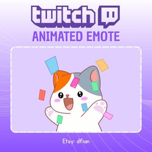 Animated Calcio Cat Emotes: Kawaii Twitch & Discord Kitten (GIF Digital Download