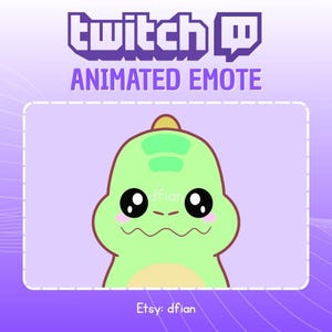 Animated Chibi Dinosaur Nodding Emote: Kawaii Twitch/Discord GIF (Instant Download)