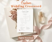 Custom Wedding Crossword Sip And Solve Puzzle, Puzzle Custom Crossword, Printable Wedding Guest Games, Instant Download