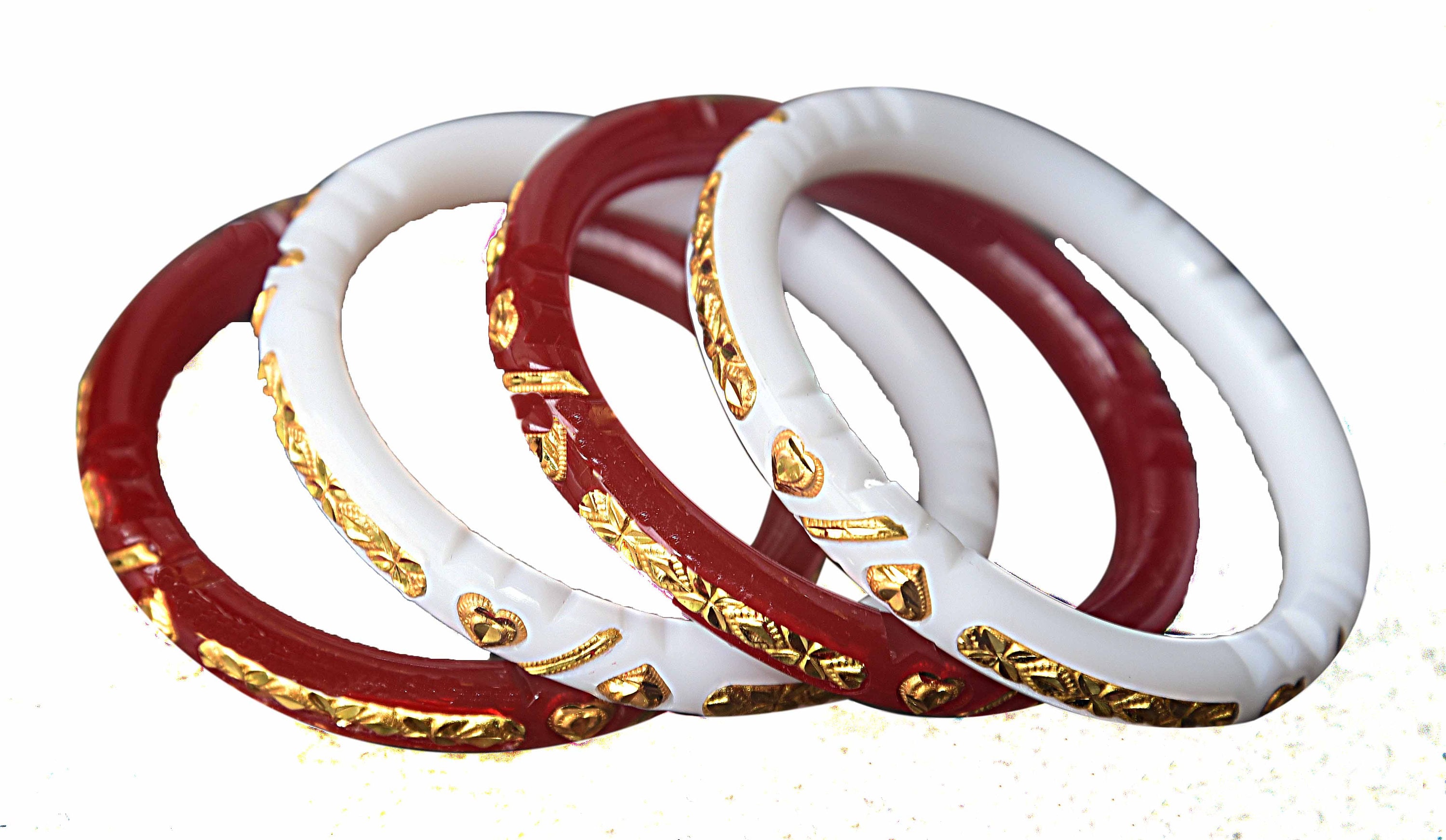 Bengali red and clearance white bangles online