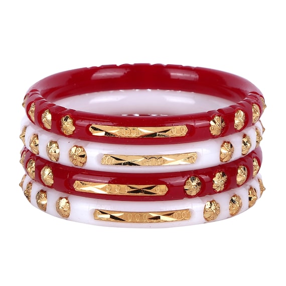 Micro Gold Plated Shakha Pola Bangles (Set of 8) – Kreate