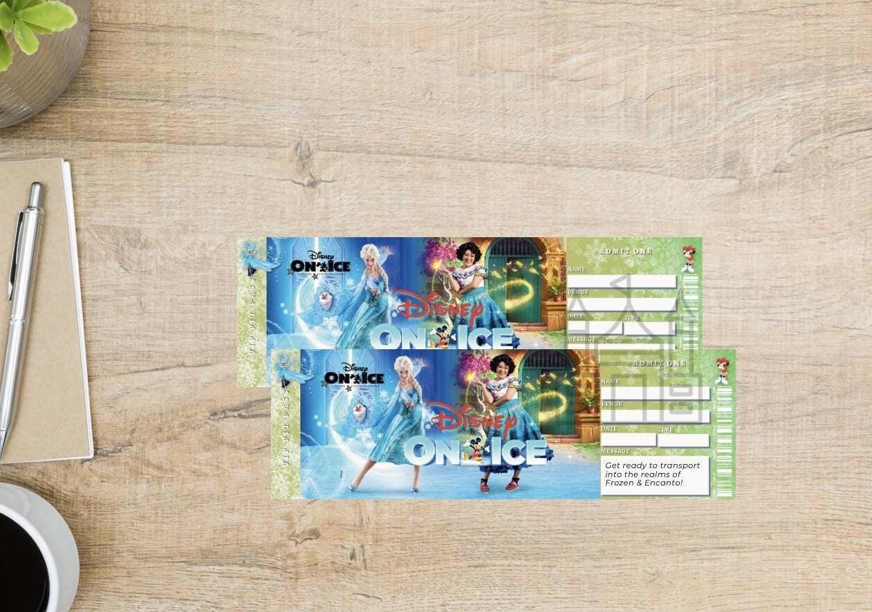 Printable and Editable Disney-on-ice Printable Ticket Template. Faux ...