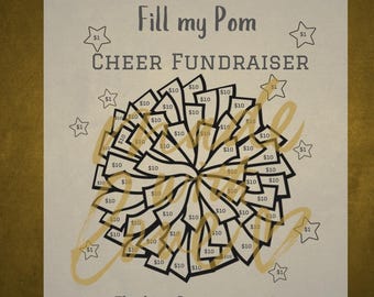 Fill My Pom Cheer Fundraiser Printable, Cheerleading Team Fundraising Form, Sponsor my Season Cheer Pom Fundraiser,Cheer Fundraiser-DIGITAL