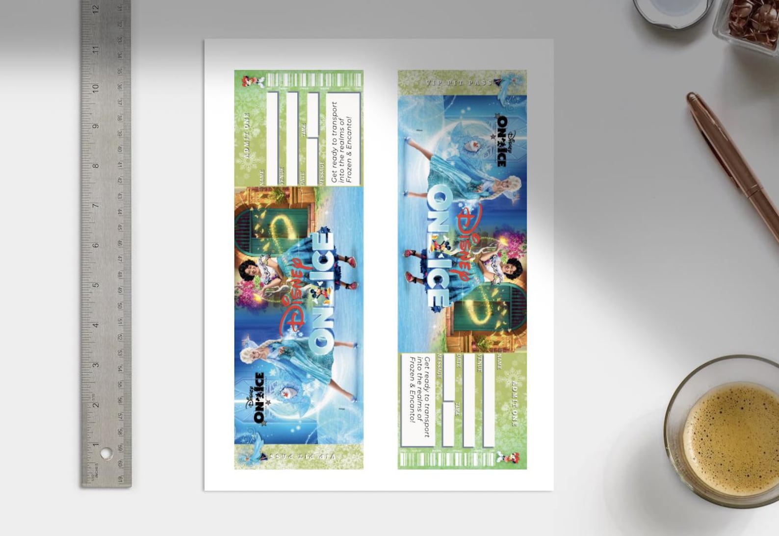Printable and Editable Disney-on-ice Printable Ticket Template. Faux ...