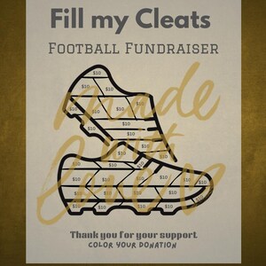 Football Team Fundraiser Printable: Fill My Cleats Sponsorship Form (PDF Download)
