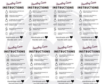 Jewelry Care Instructions Card: Printable Small Business Supplies (PDF)