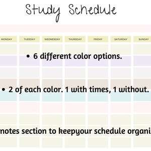 Minimalist Study Timetable Printable: Weekly Revision Schedule (Digital Download)