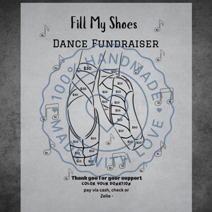 Dance Fundraiser Printable: Fill My Shoes Fundraising Form (PDF Download)