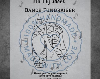 Fill My Shoes Dance Fundraiser Printable, Dance Team Fundraising Form, Sponsor my Dance Season. Dance Fundraiser, Ballet Fundraiser-DIGITAL