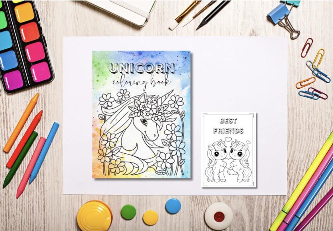 Magical Unicorn Coloring Book for Kids & Adults | Printable Digital ...