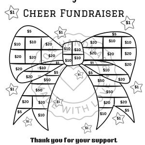Fill My Bow Cheer Fundraiser Printable, Cheerleading Team Fundraising Form, Sponsor my Season Cheer Bow Fundraiser,Cheer Fundraiser-DIGITAL