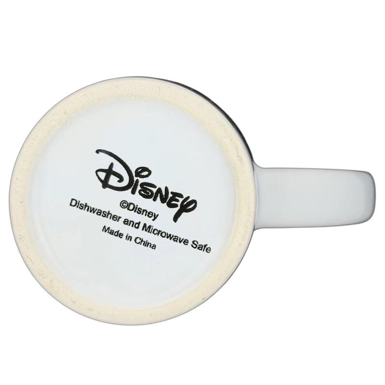 Underside view of the Mickey Mouse Swimming Mug Disney showing the logo and safety information