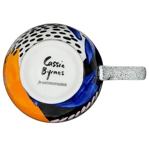 Colorful Cassie Byrnes Anthropologie Mug with artistic patterns and a stylish handle