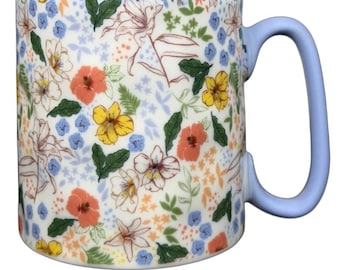 Bella Floral Dimpled Wildflower Print With Lavender Handle Mug 10 Strawberry Street