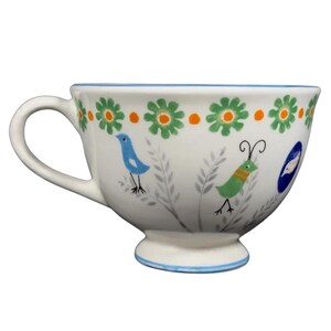 Biscuit Birds And Flowers Pedestal Mug Anthropologie image 3