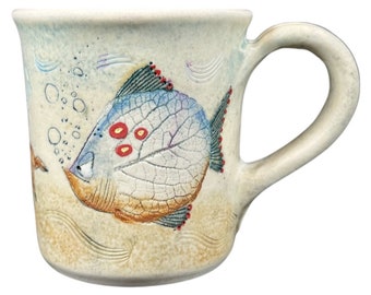 Bear Swimming With Fish Pottery Mug