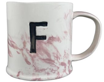 Marbled Letter  F  Monogram Initial Mug Anthropologie