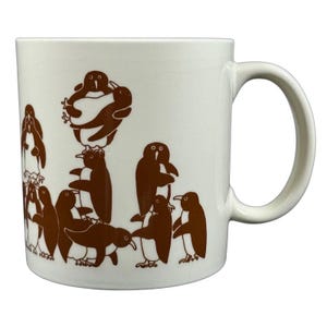 Animates Naughty Brown Penguins Cream Mug Taylor & Ng