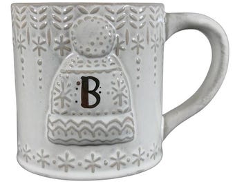 Snowcap Reactive-Glazed Letter "B" Monogram Mug Anthropologie