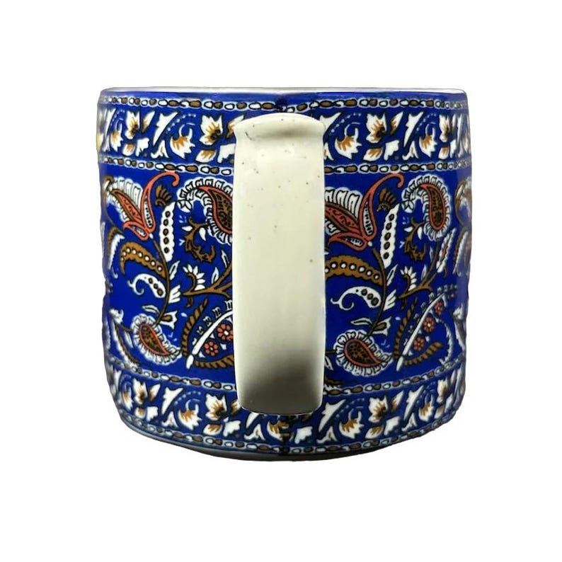 Blockprint Letter "T" Monogram Initial Floral Mug Anthropologie image 2