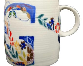Petal Palette Starla M Halfmann Letter "G" Monogram Initial Mug Anthropologie