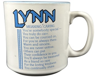 LYNN Poesía Nombre Taza Interior Azul Papel