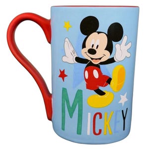 Colorful Mickey Mouse embossed stars Disney mug featuring vibrant design and playful character illustration