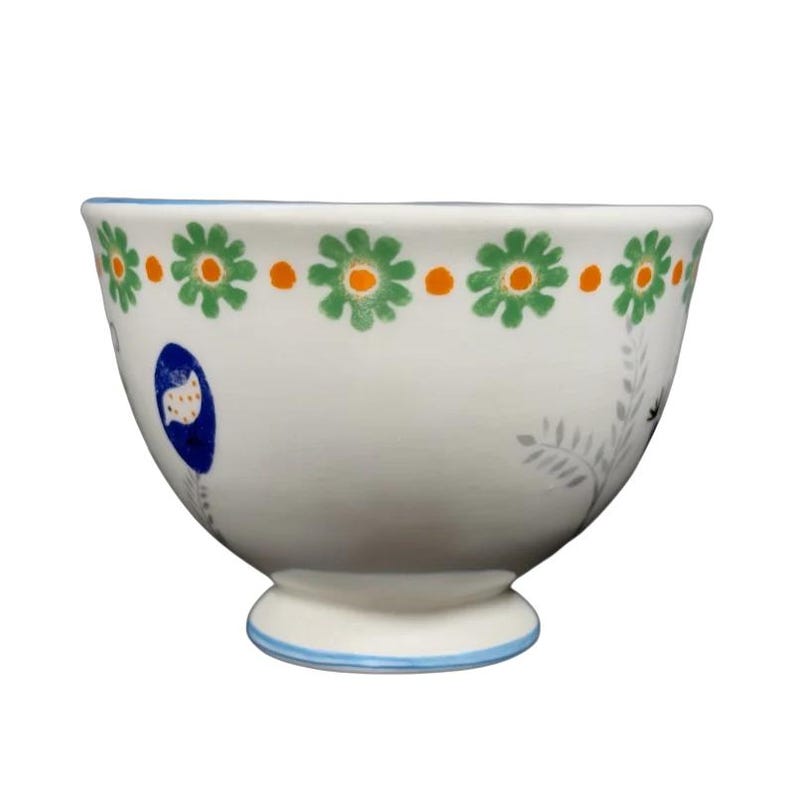 Biscuit Birds And Flowers Pedestal Mug Anthropologie image 4