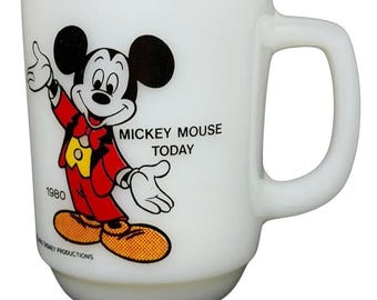 Mickey Mouse Today 1980 Pepsi Collector Series Mug en verre de lait Disney
