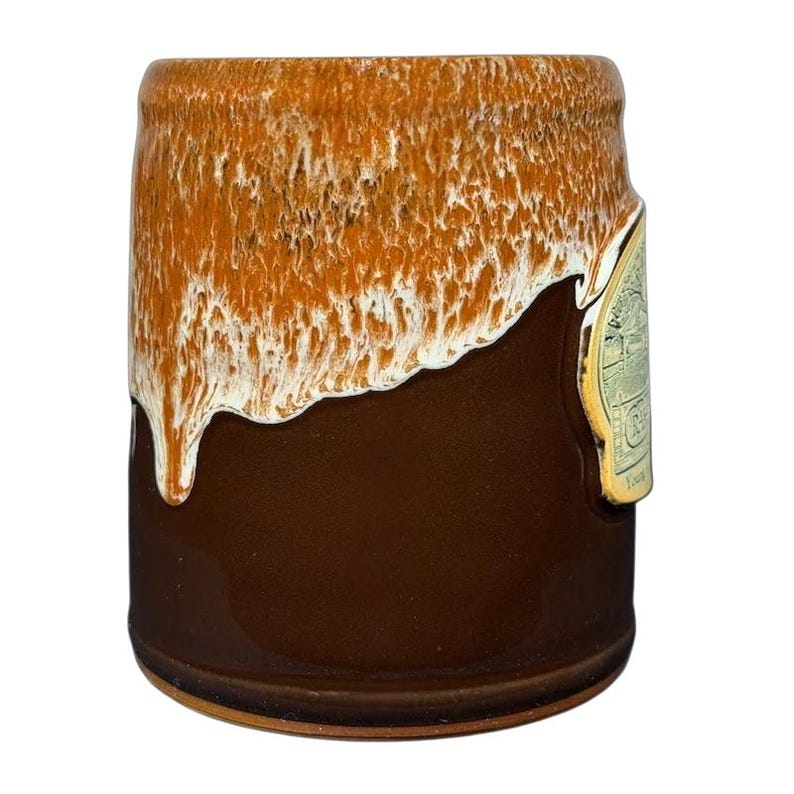Vintage Deneen mug featuring Ronald Reagan Rancho Del Cielo design with a unique glaze finish