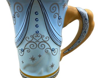 Cinderella Rhinestone Slipper Handle Signature 3D Embossed Mug Disney Parks