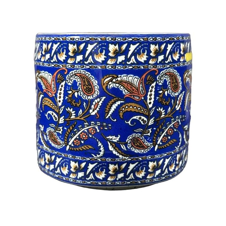 Blockprint Letter "T" Monogram Initial Floral Mug Anthropologie image 4