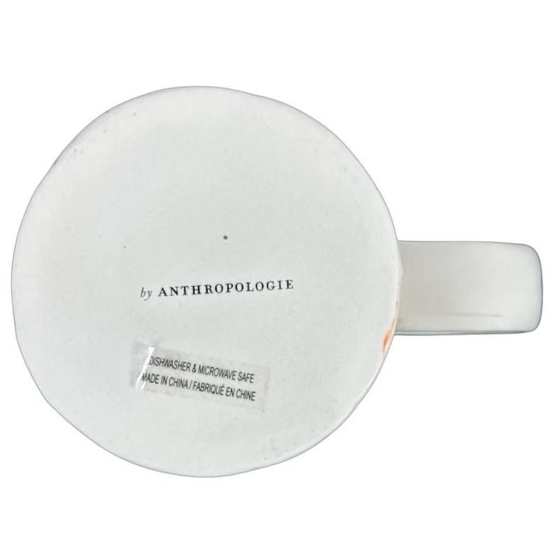 Anthropologie Dagny T monogram initial mug with dishwasher and microwave safe features