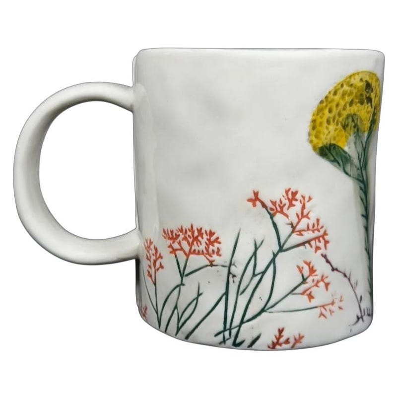 Dagny Letter 'N' Monogram Mug Anthropologie with Floral Design and Unique Handle