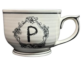 Letter "P" Monogram Initial Cappuccino Mug Katie Mandy