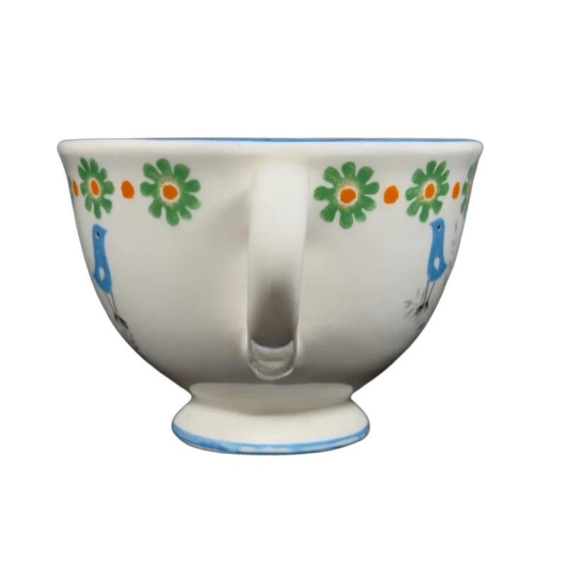 Biscuit Birds And Flowers Pedestal Mug Anthropologie image 2
