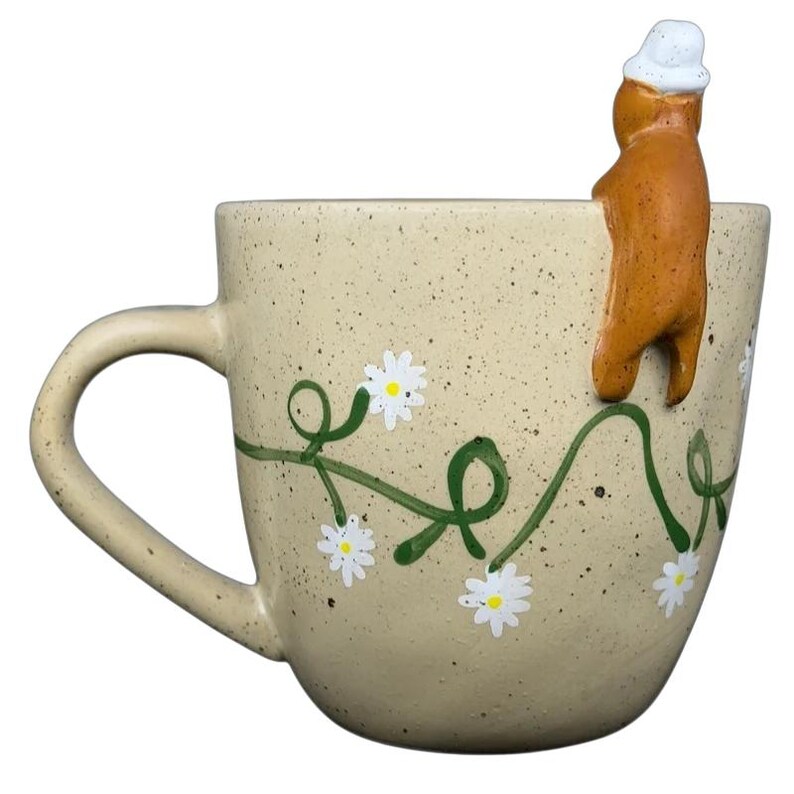 Daisy Garland vintage Mug 3D Dog Urban Outfitters with a playful dog figure and floral design