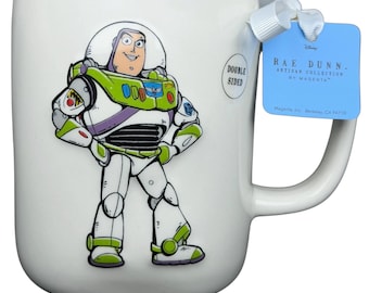 Rae Dunn Artisan Collection Toy Story Embossed Buzz Lightyear Purple Interior Mug Magenta Disney Pixar